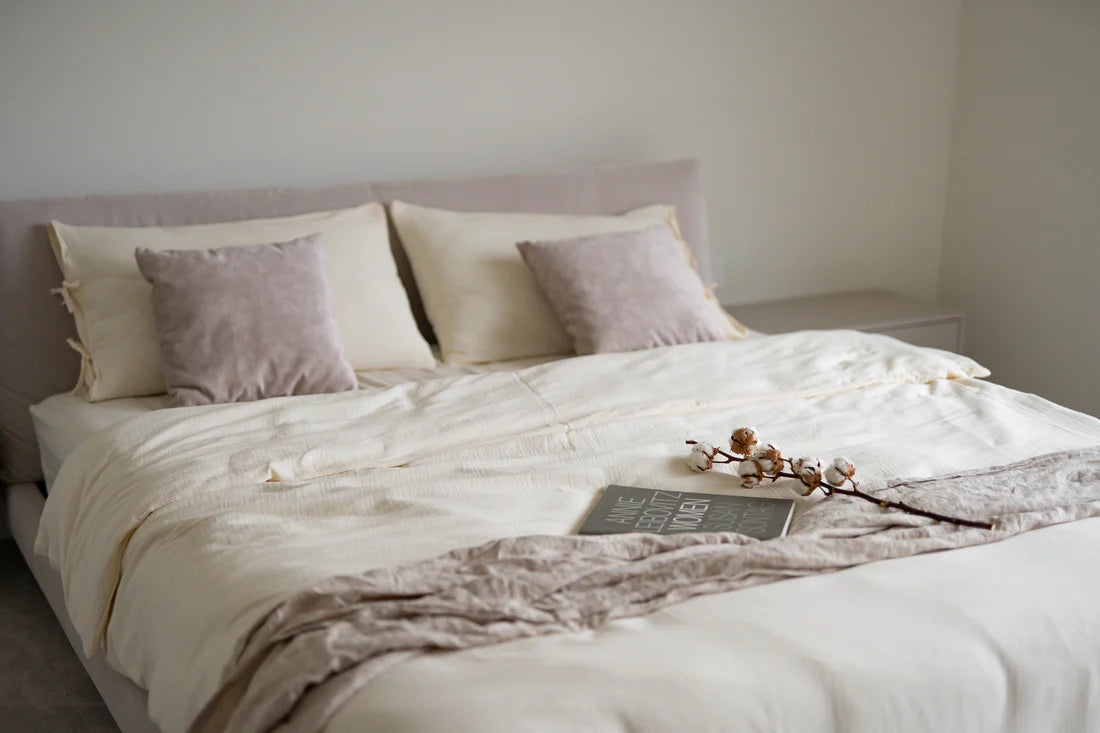 Matuu Duvet Cover Set, Muslin Cream