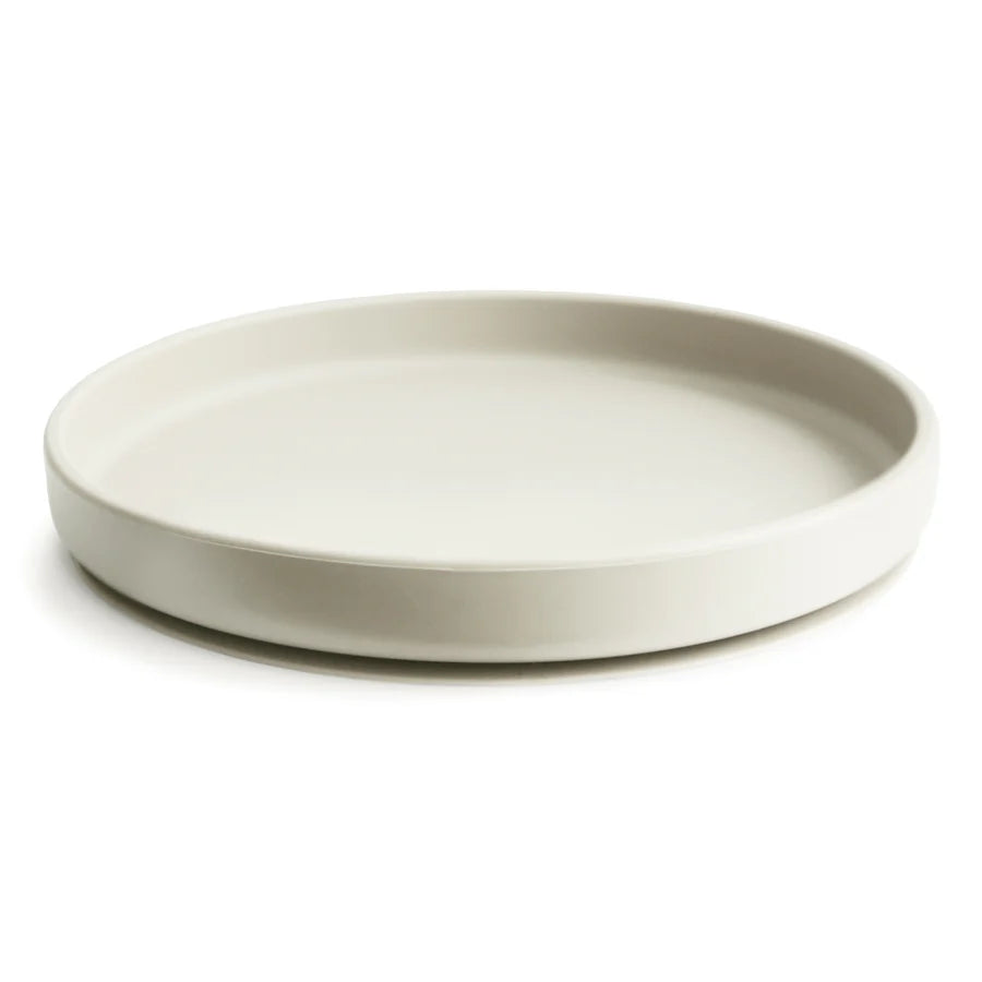 Mushie Silicone plate with suction cup, Classic Ivory