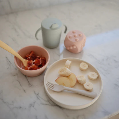 Mushie Silicone Bowl with Suction Cup, Blush