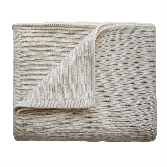 Mushie, Babyfilt, Ribbad Beige Melange