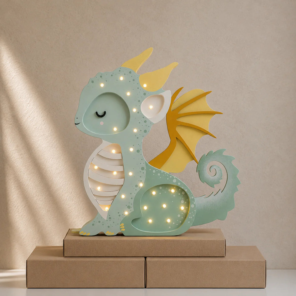 Little Lights Night Light, Baby Dragon, Hunter Green