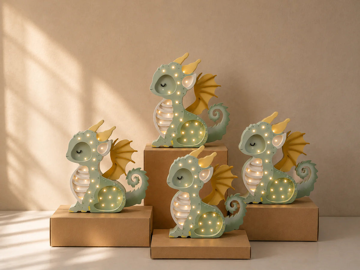 Little Lights Night Light, Baby Dragon, Hunter Green