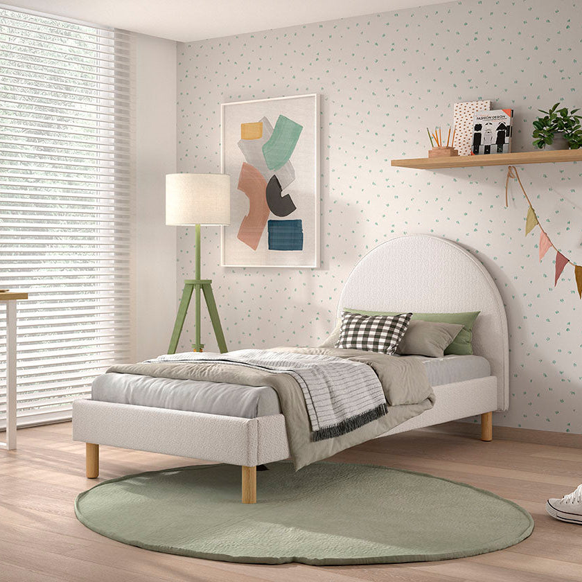 Vipack, Moon Bed 90x200, Boucle White