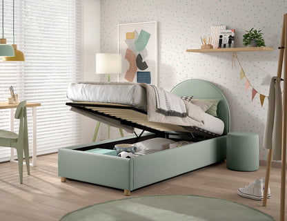 Vipack, Moon Bed&amp;Storage 90x200, Boucle Green