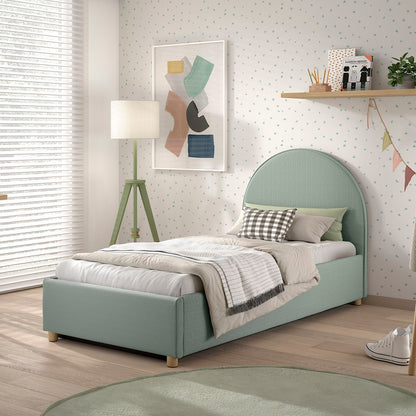 Vipack, Moon Bed&amp;Storage 90x200, Boucle Green