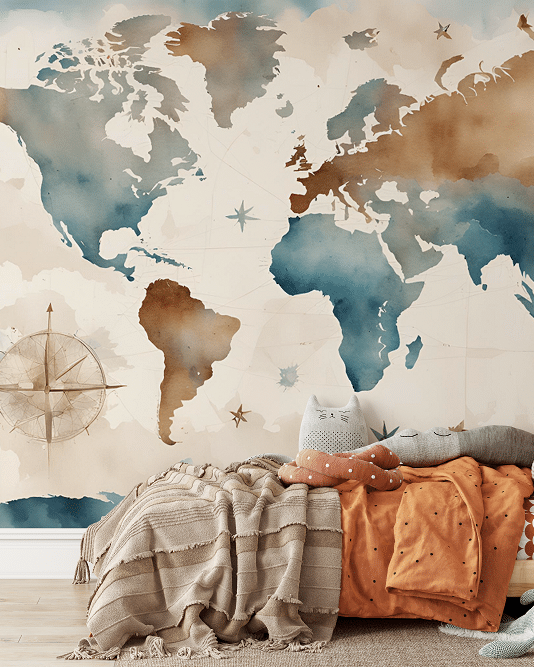 Photo wallpaper, World Map