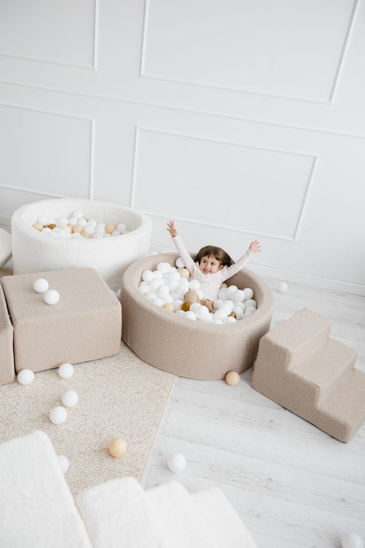 Leikkimoduuli + Pallomeri, Boucle Beige