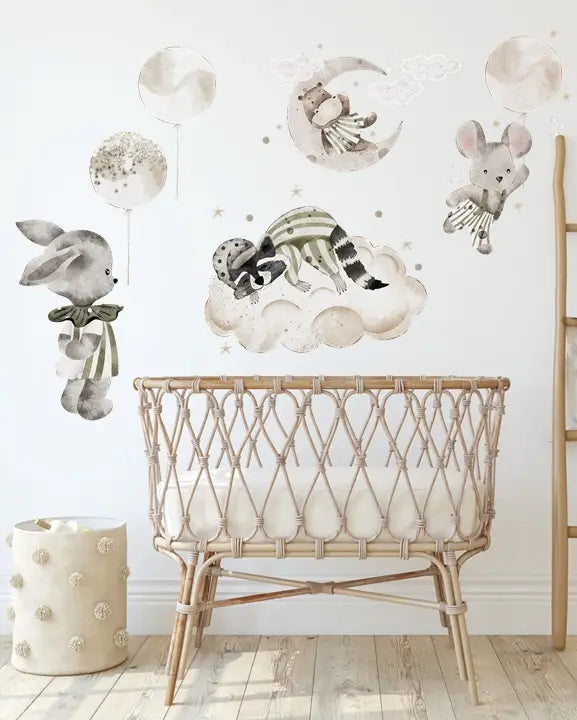 Wall sticker Set 100x100 cm, Moon Dreamers