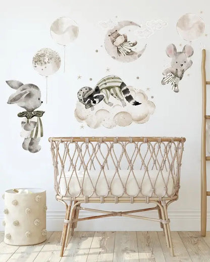 Wall sticker Set 100x100 cm, Moon Dreamers