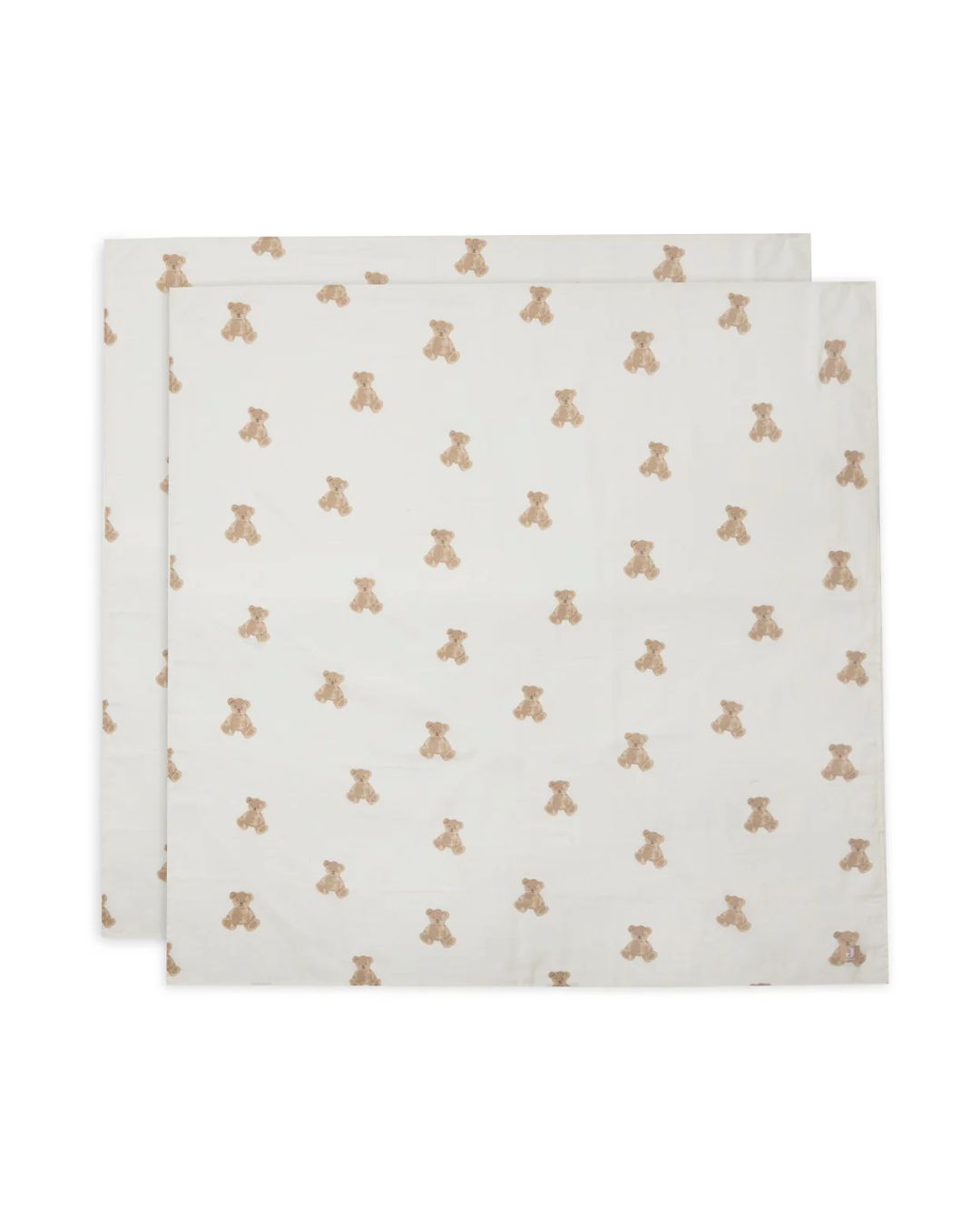 Jollein, Muslin Swaddle 2-pack, Teddy Bear, 115x115cm