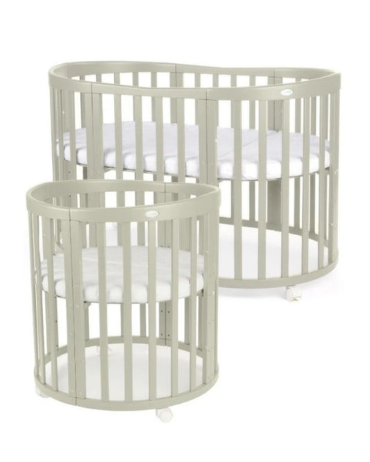 Waldin, Oval Cot 7in1 + Mattress, Olive