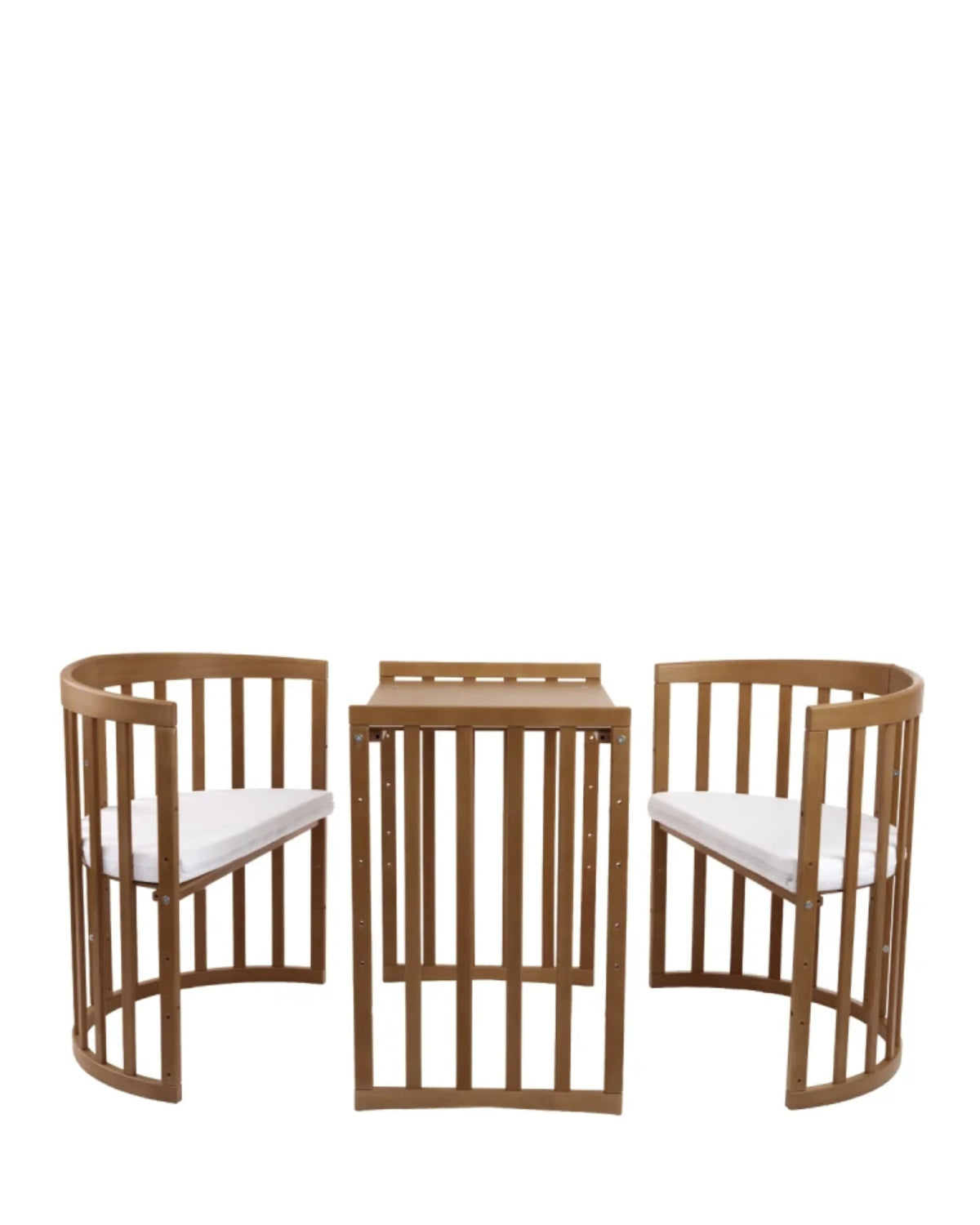 Waldin, Oval Pinnasänky 7in1 + Patja, Walnut
