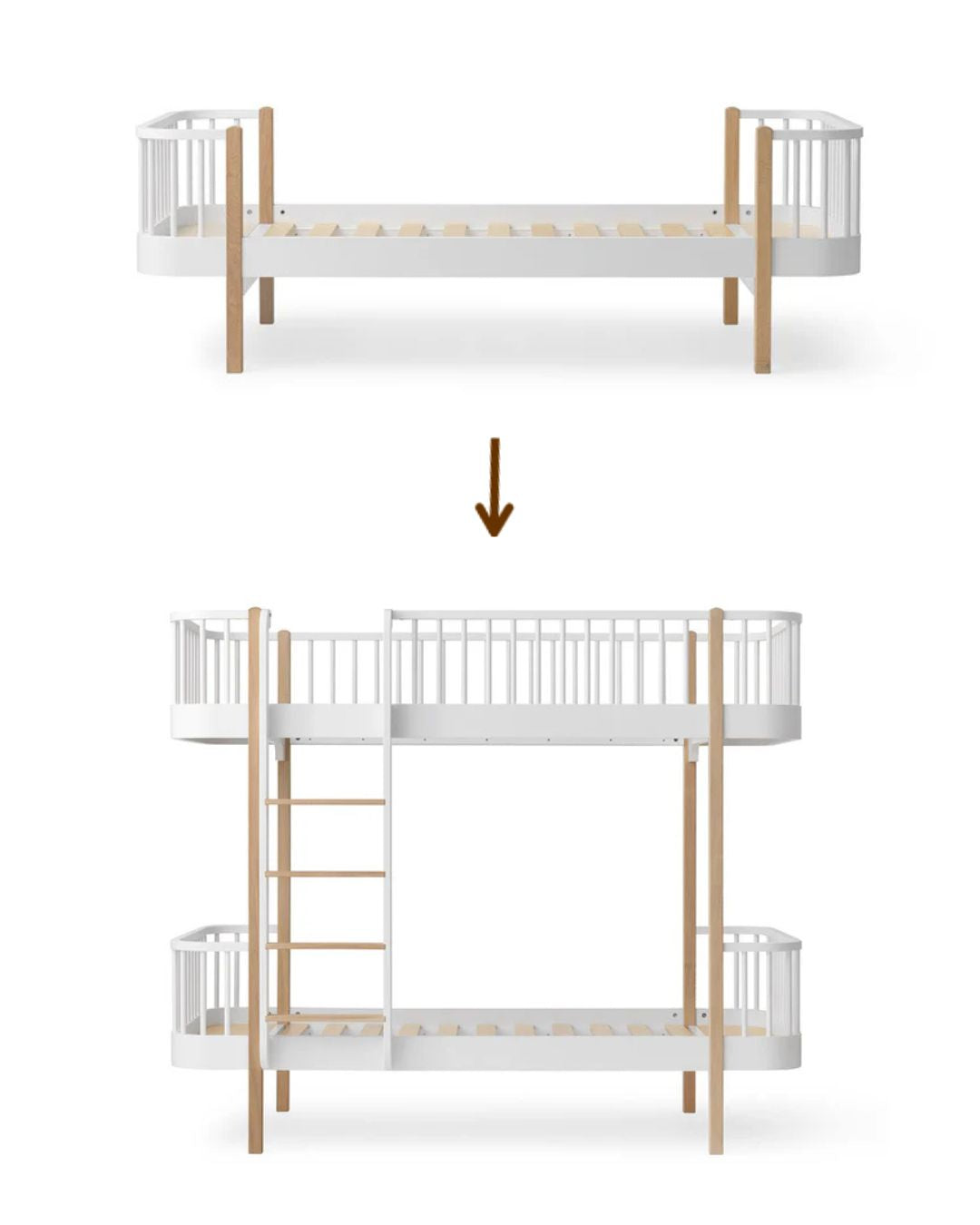 Oliver Furniture, Conversion Kit, Wood Original Bed 90x200cm into Bunk Bed
