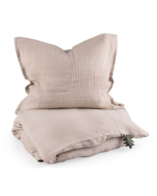 Zebra, Muslin Dra-på-lakanset 100x135 cm, Seabreeze Beige