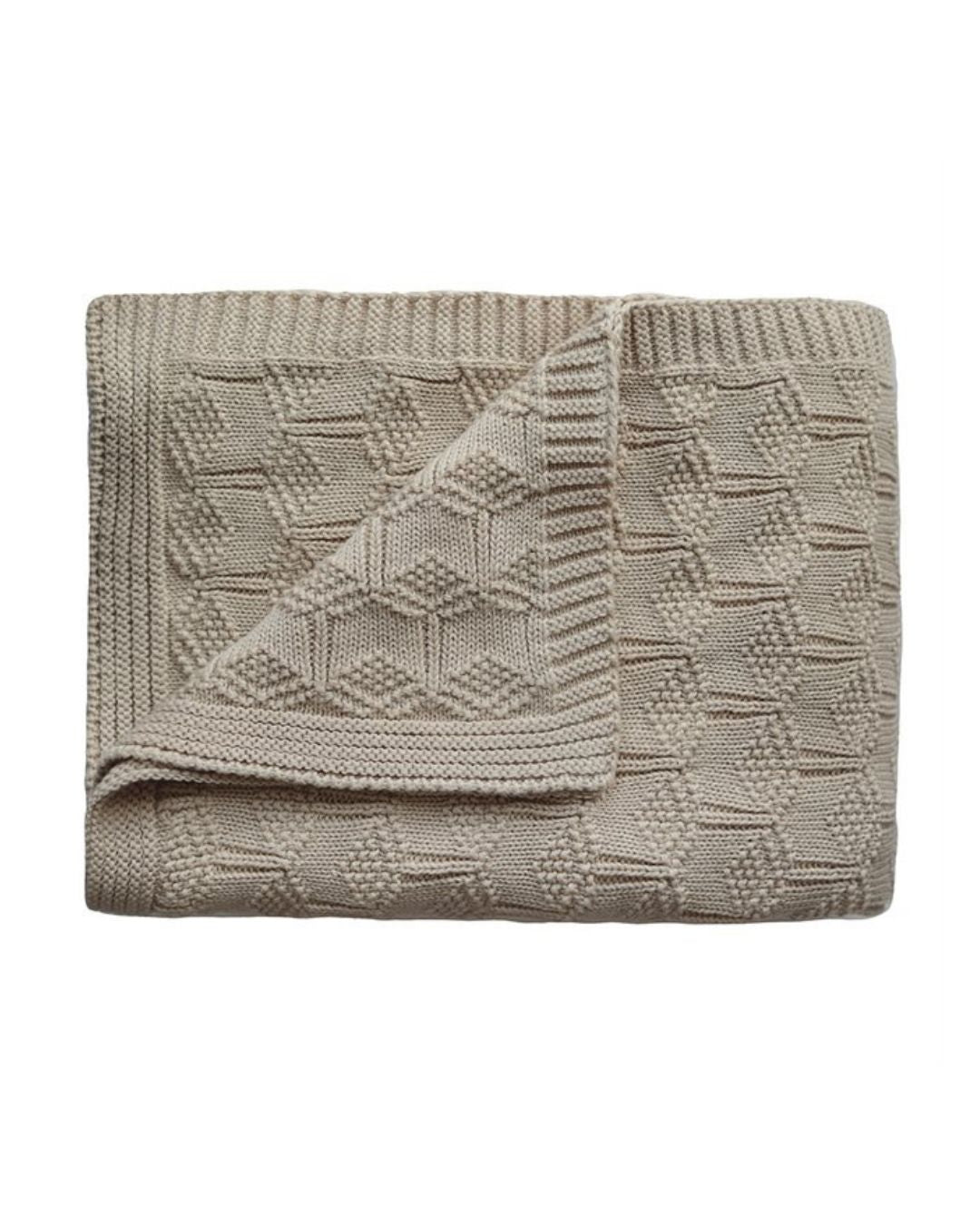 Mushie, Baby Blanket, Honeycomb Beige