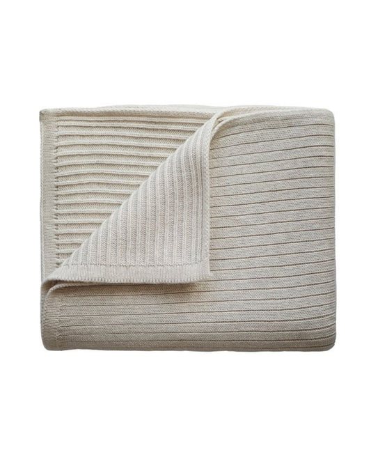 Mushie, Babyfilt, Ribbad Beige Melange