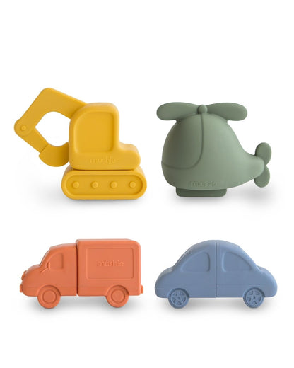 Mushie, Silicone Bath Toy, Vehicles