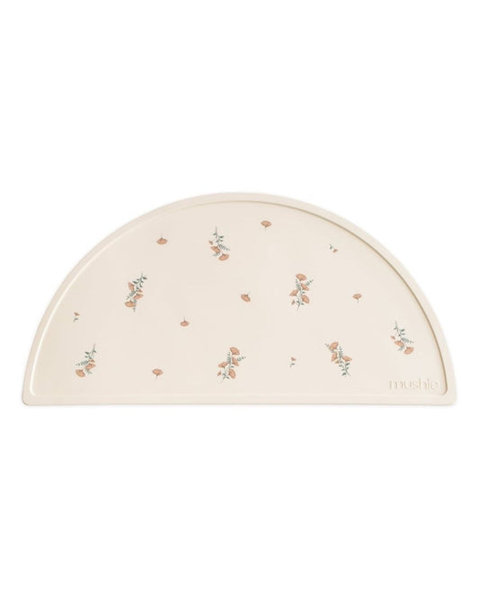Mushie Silicone Dining Tray, Pink Flowers