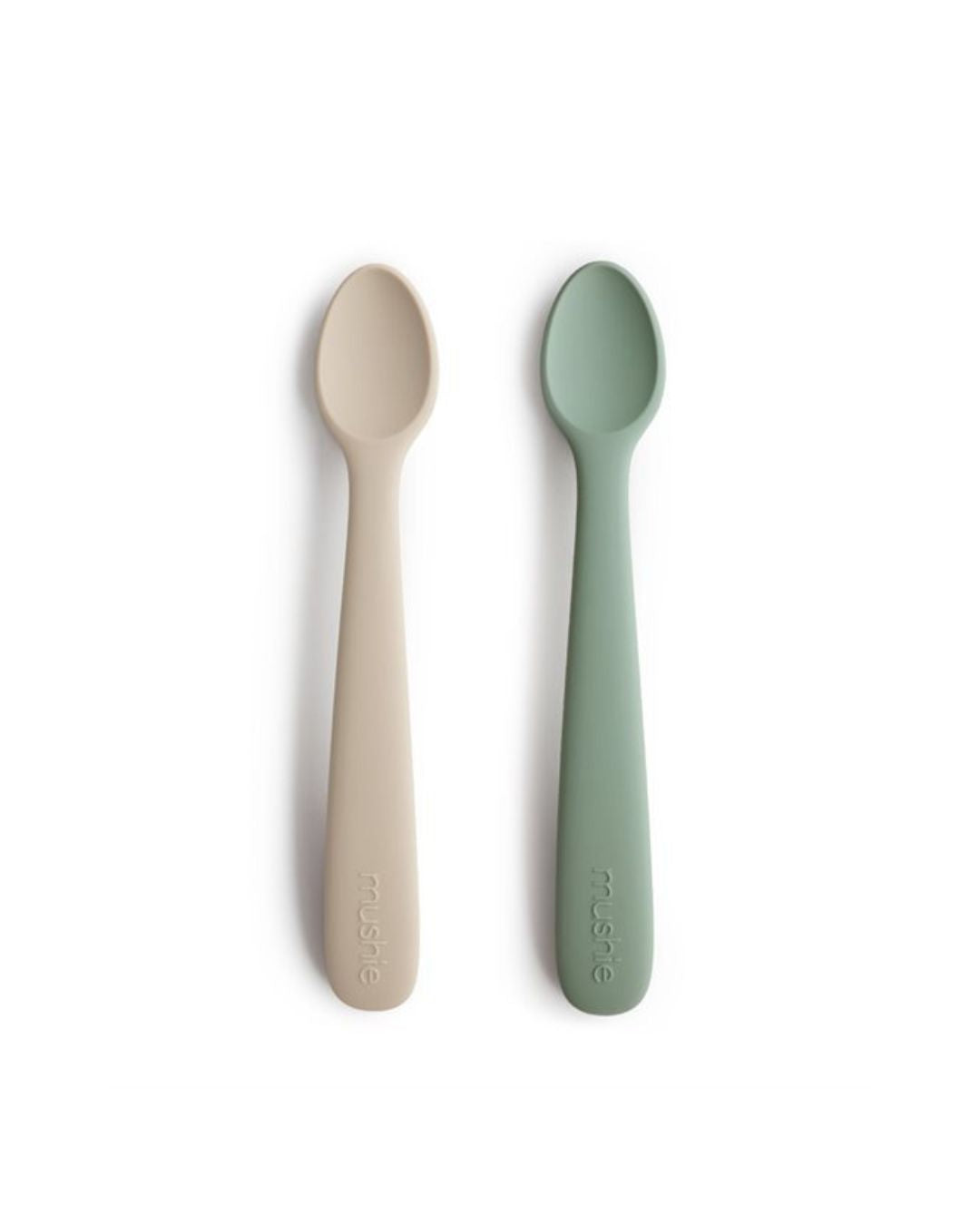 Mushie, Silikonsked Set 2st, Cambridge Blue/Shifting Sand