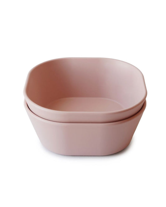 Mushie, Bowl 2pcs, Square Blush