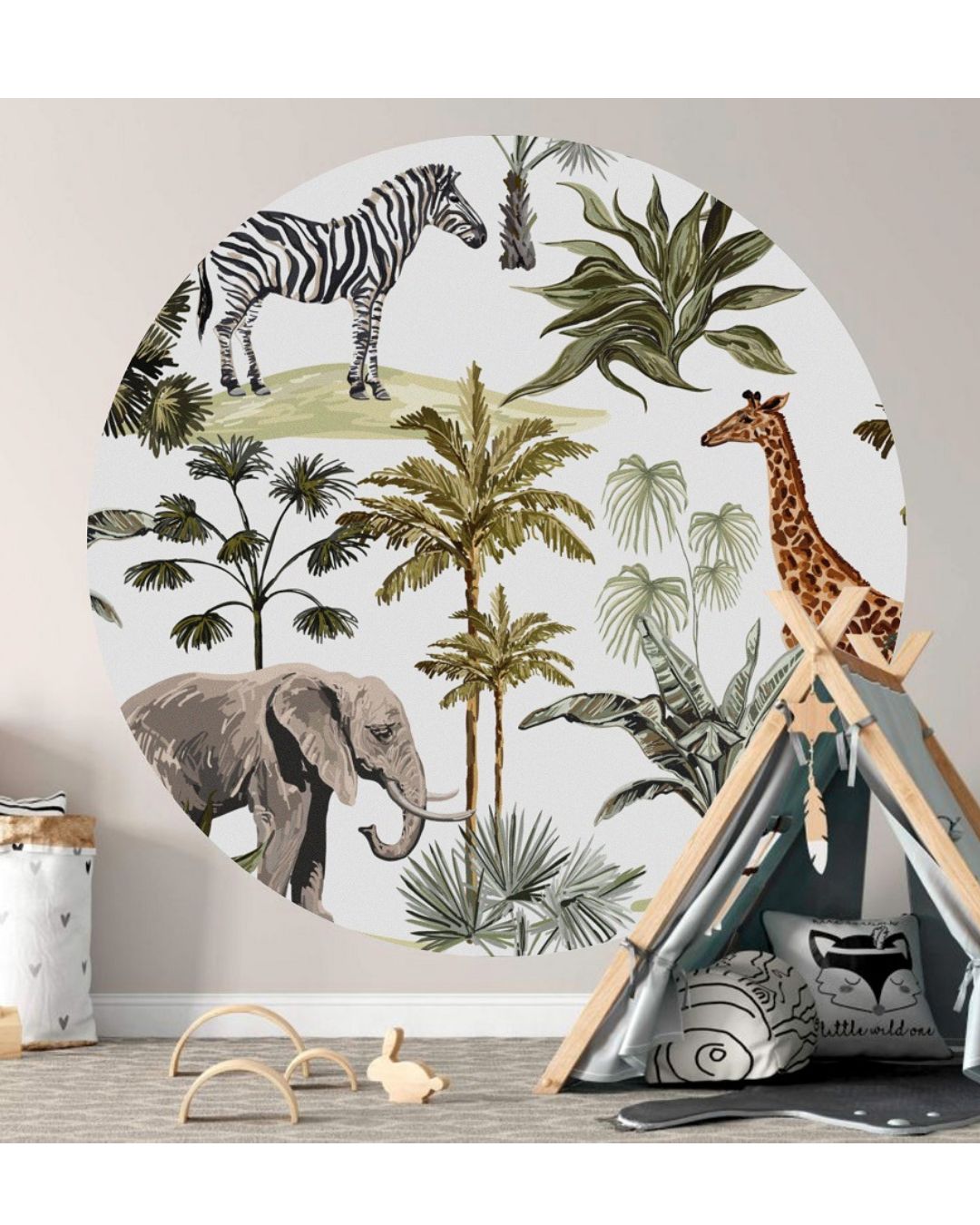 Wall sticker 140 cm, Circle Safari