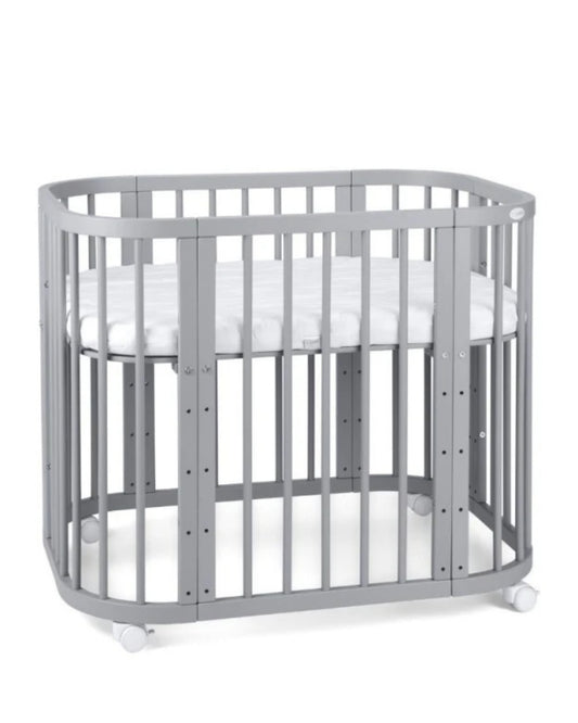 Waldin, Cot 5in1 + Mattress, Grey