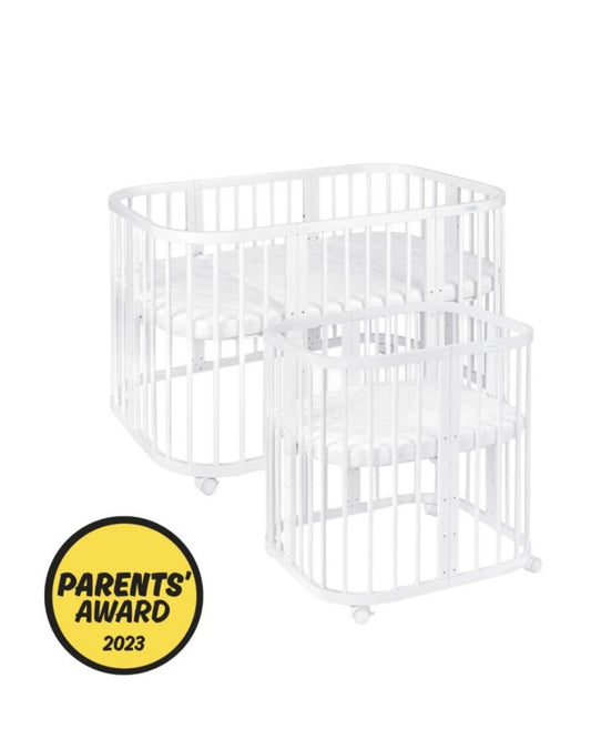 Waldin, Cot 7in1 + Mattress, White