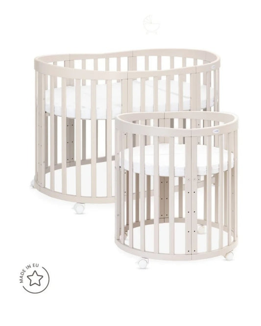 Waldin, Oval Cot 7in1 + Mattress, Cashmere