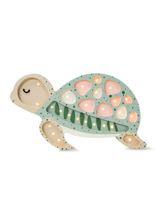 Little Lights Night Light Turtle, Seafoam Pink