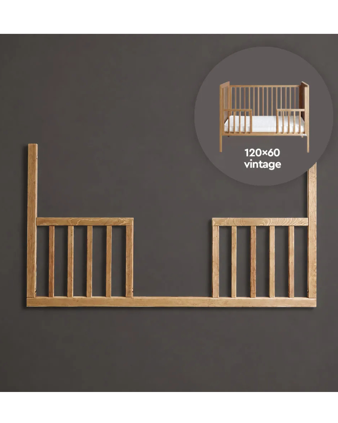 Woodies, Classic, Pinnasängyn (60x120 cm) Turvalaita Daybed, Pähkinä