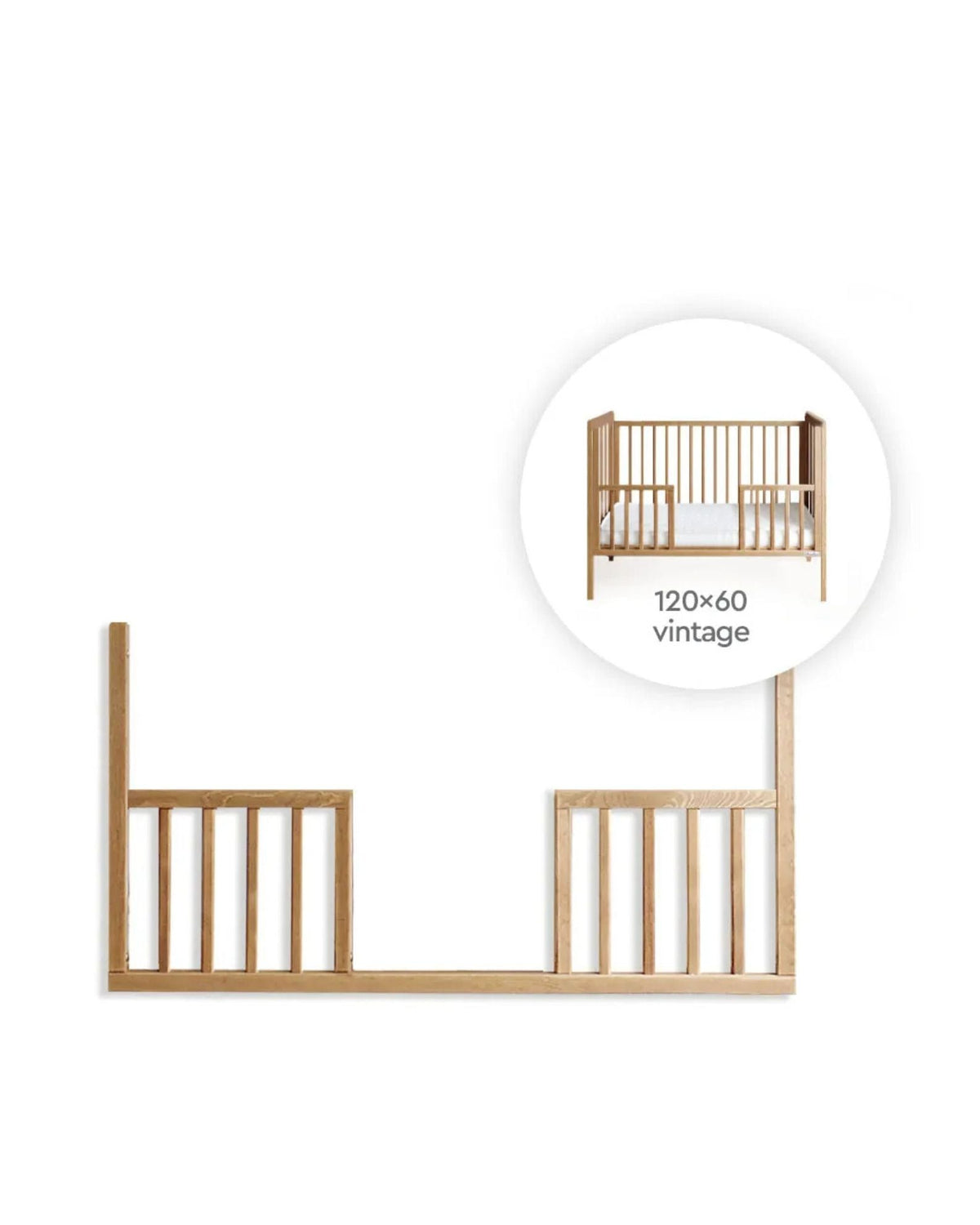 Woodies, Classic, Pinnasängyn (60x120 cm) Turvalaita Daybed, Pähkinä