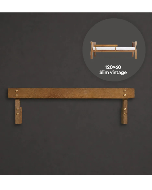 Woodies, Cot Bed (70x140 cm) Safety Rail, Walnut