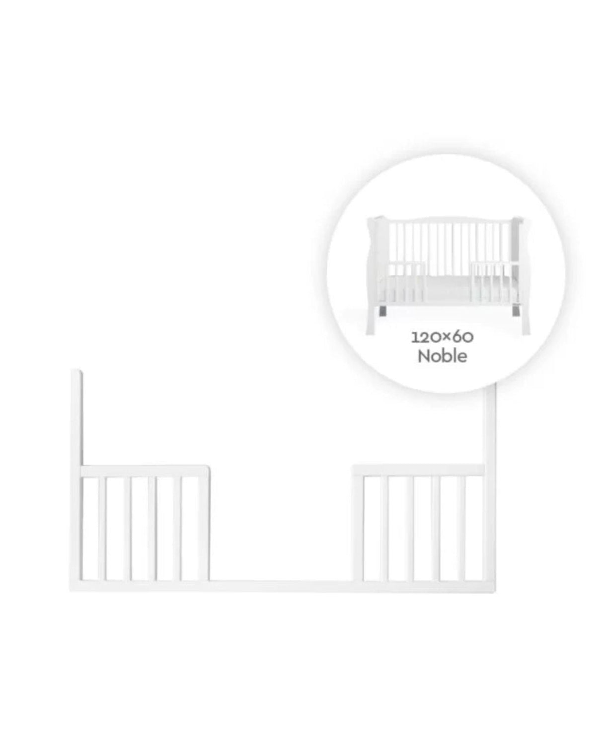 Woodies, Säkerhetsstång DayBed Noble 60x120 cm, Vit