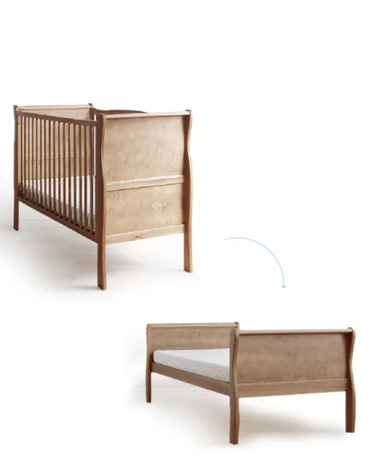 Woodies, Cot Noble 2 in 1 70x140 cm, Walnut