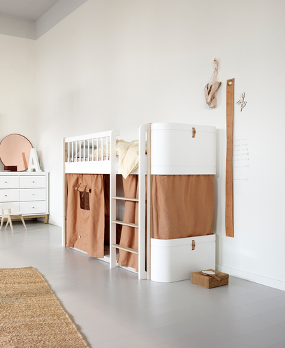 Oliver Furniture, Wood Mini+ Parvisänky 70x160 cm, White/Oak