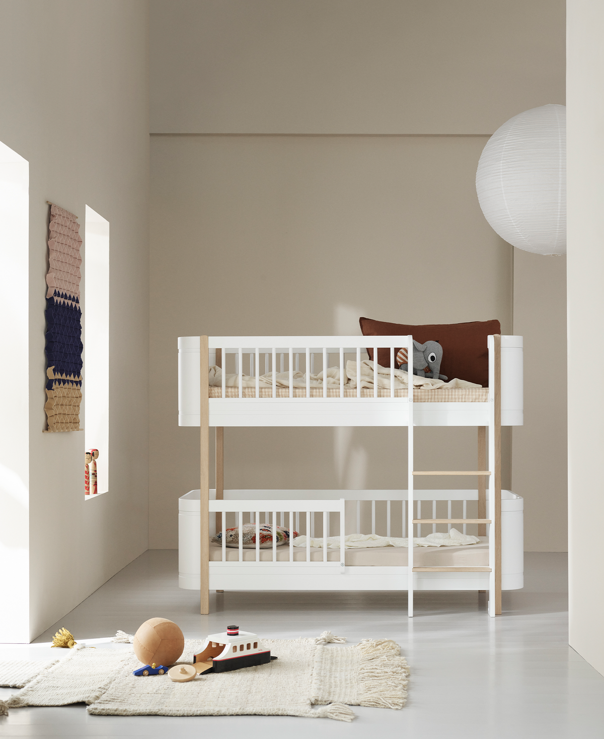Oliver Furniture, Wood Mini+ Kerrossänky 70x160 cm, White/Oak