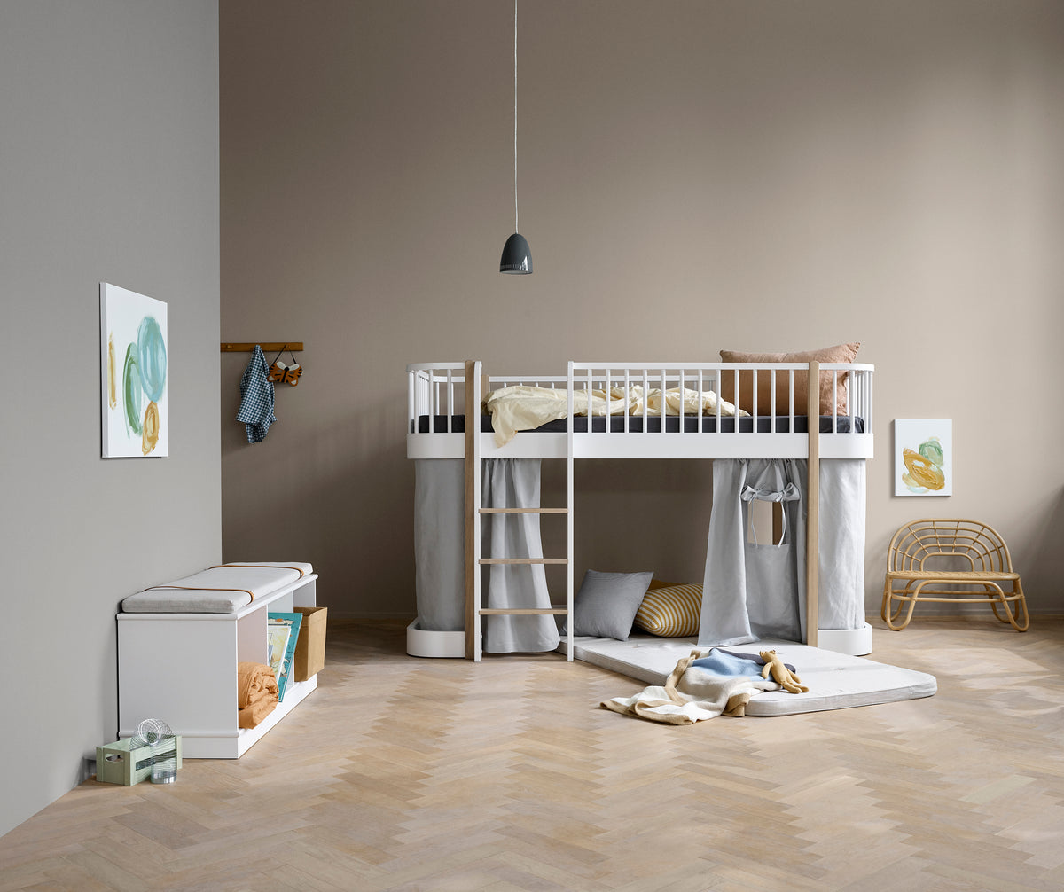 Oliver Furniture, Wood Original, Loft Bed 90x200, White/Oak