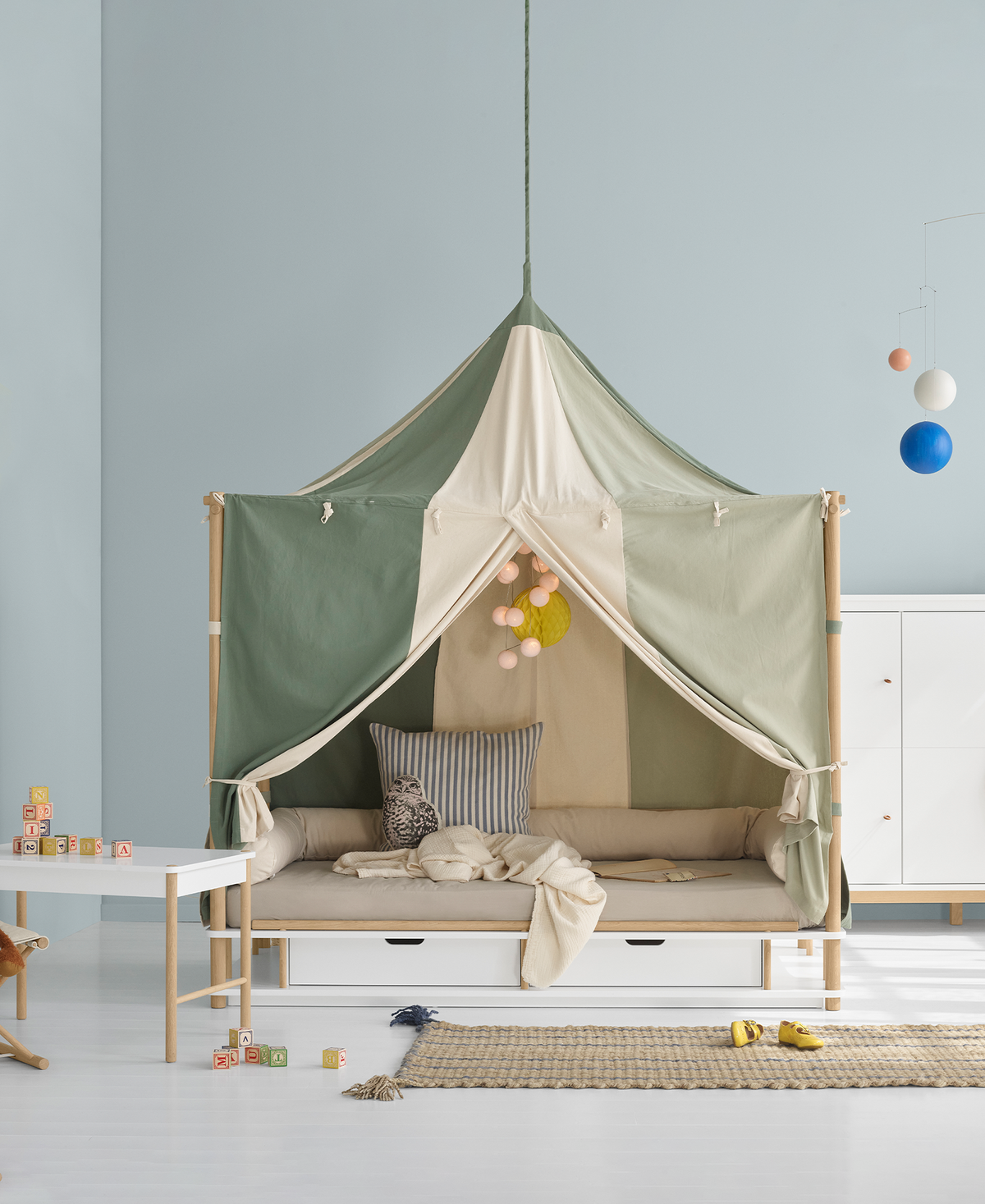 Oliver Furniture, Camp, Katossänky 90x180 cm, White/Oak