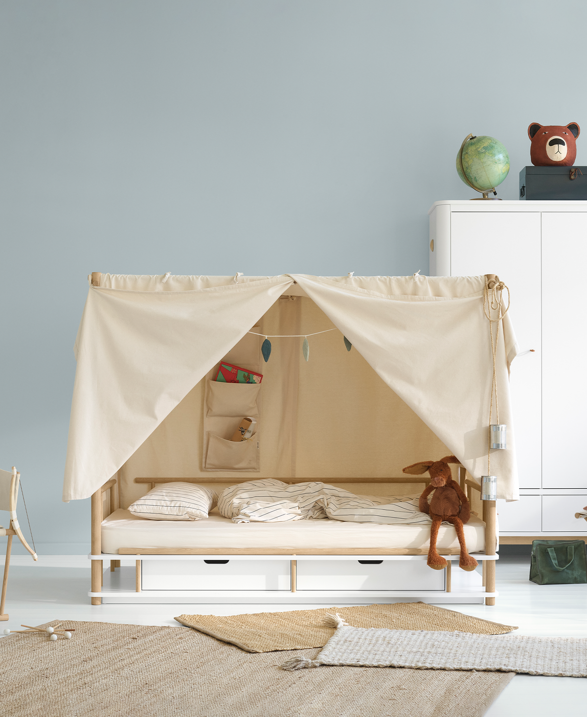 Oliver Furniture, Camp, Katossänky 90x180 cm, White/Oak