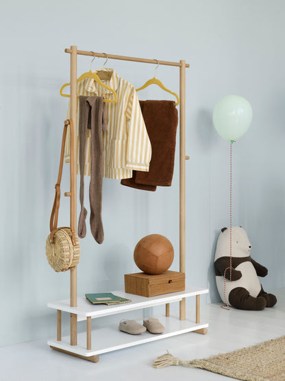 Oliver Furniture, Camp, Clothes Rail White/Oak
