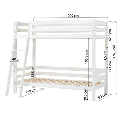Hoppekids, ECO Luxury, Hög våningssäng (Cabriolet) 90x200 cm, Vit
