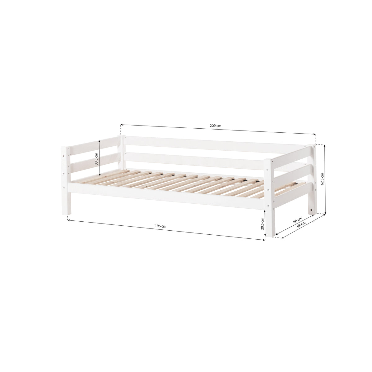 Hoppekids, ECO Luxury, Junior bed, 90x200 cm, White
