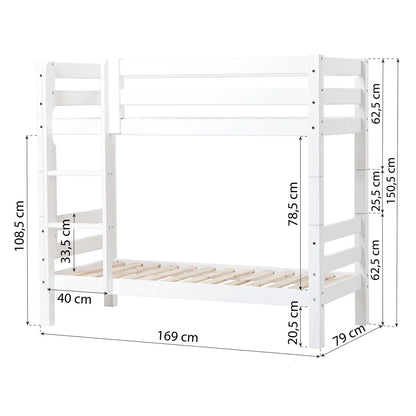Hoppekids, ECO Luxury, Våningssäng 70x160 cm (konvertibel), Vit