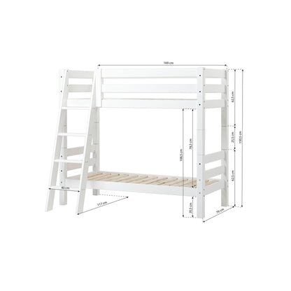 Hoppekids, ECO Luxury, Korkea Kerrossänky (Muunneltava) 70x160 cm, White