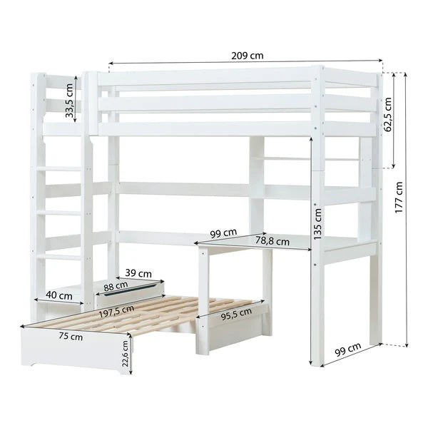 Hoppekids, ECO Luxury, Bunk bed 70x160 cm (convertible), White