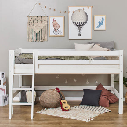 Hoppekids, ECO Luxury, Loftsäng 90x200 cm, Vit