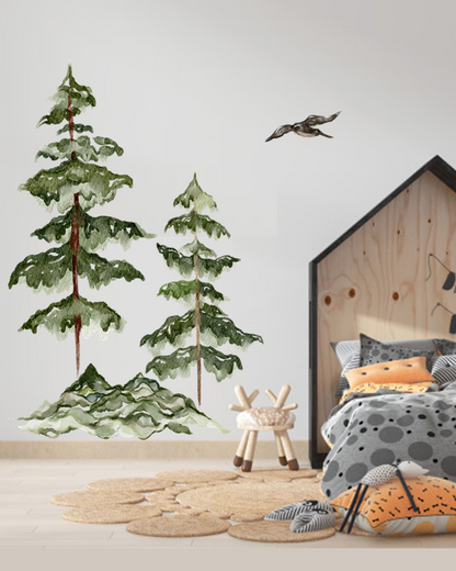 Wall sticker 150x100, Pinewood Tree