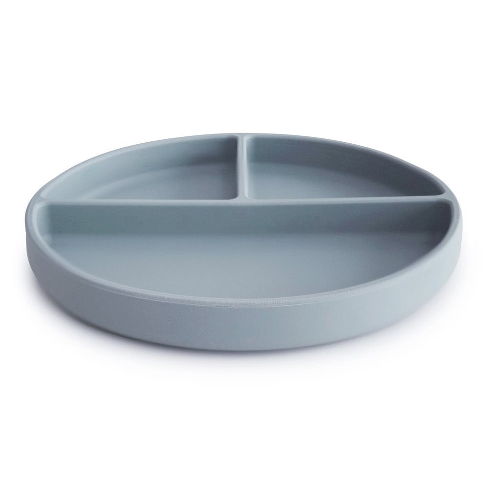 Mushie, Silicone plate with suction cup, Powder Blue
