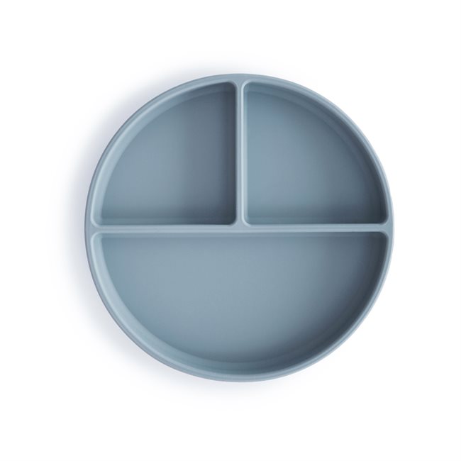 Mushie, Silicone plate with suction cup, Powder Blue