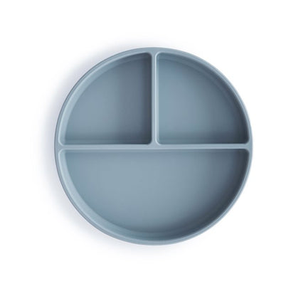 Mushie, Silicone plate with suction cup, Powder Blue